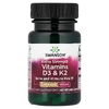 Swanson Vitamins, витамины D3 и K2, 60 веганских капсул