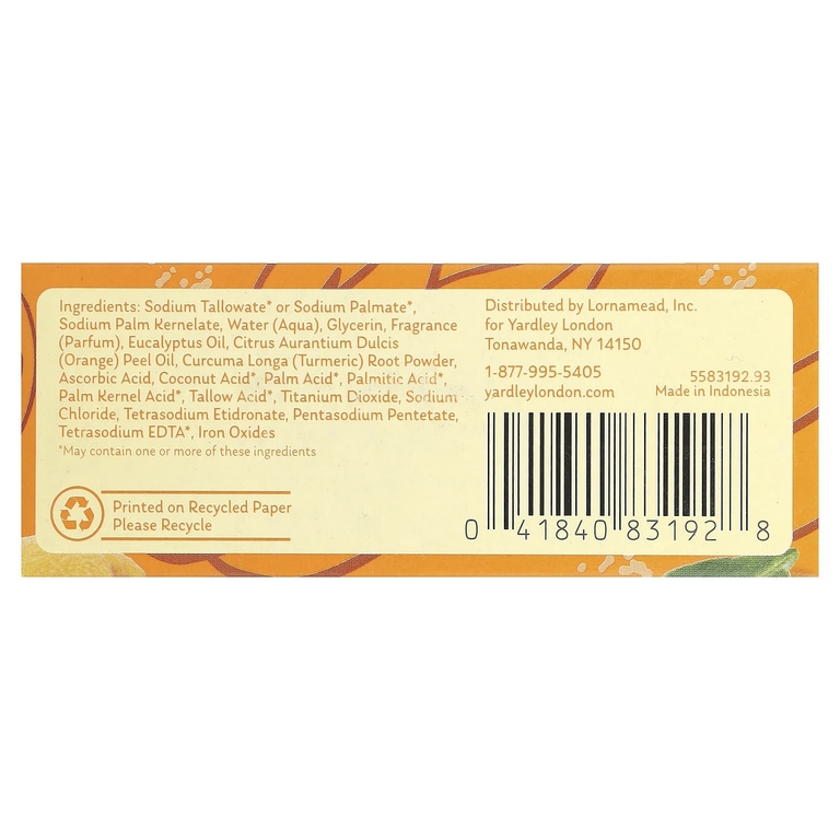 Yardley London, Питательное мыло для ванны, витамин C, 113 г (4 унции) (Товар снят с продажи) 