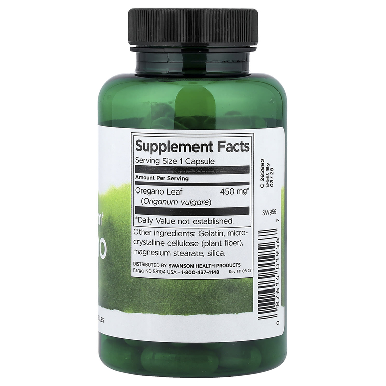 Swanson Vitamins, Full Spectrum®, орегано, 450 мг, 90 капсул
