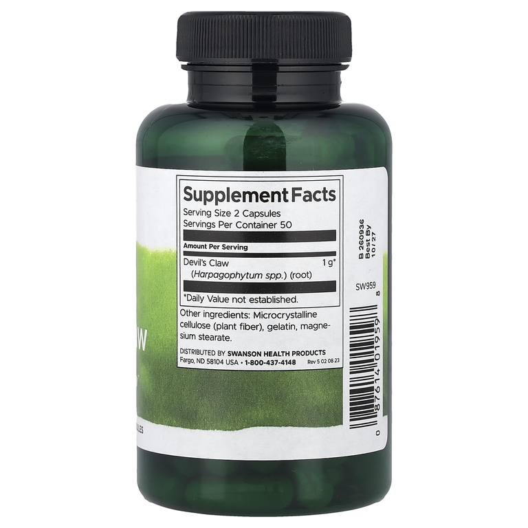 Swanson Vitamins, Full Spectrum®, адский коготь, 500 мг, 100 капсул