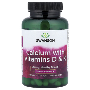 Swanson Vitamins, Кальций с витаминами D и K, 100 капсул