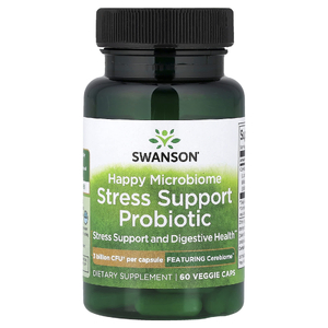 Swanson Vitamins, Happy Microbiome, пробиотик для снятия стресса, 3 млрд КОЕ, 60 растительных капсул