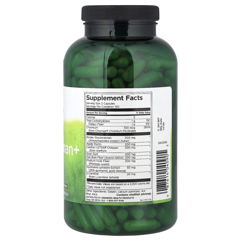Swanson Vitamins, Глюкоманнан +, 300 капсул