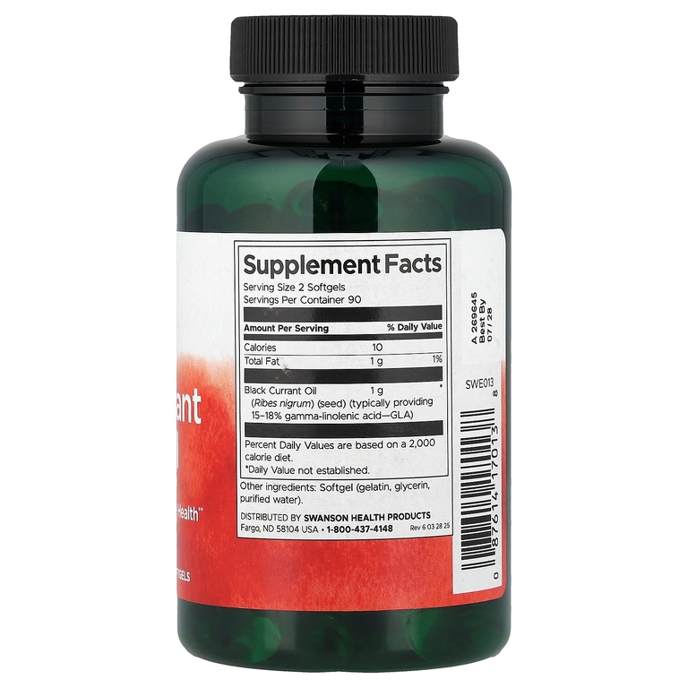 Swanson Vitamins, Масло семян черной смородины, 500 мг, 180 капсул