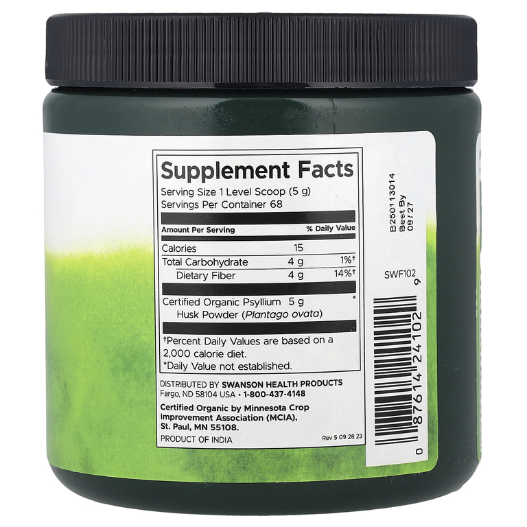 Swanson Vitamins, порошок из шелухи семян подорожника, 340 г (12 унций)