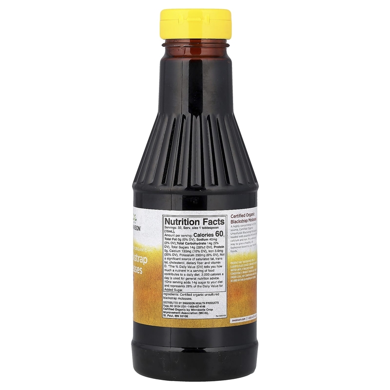 Swanson Vitamins, Сертифицированная органическая меласса, несульфированная, 473 мл (16 жидк. унц.)
