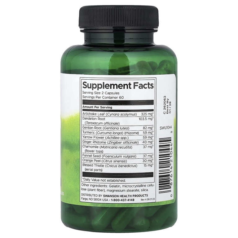Swanson Vitamins, Баварская травяная настойка, без спирта, 120 капсул