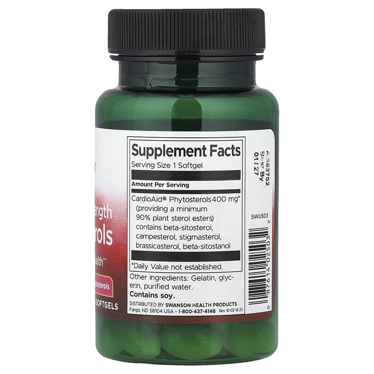 Swanson Vitamins, растительные стеролы, максимальная сила действия, 60 капсул