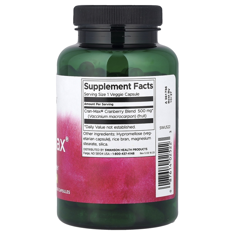 Swanson Vitamins, Cran-Max®, 500 мг, 120 растительных капсул