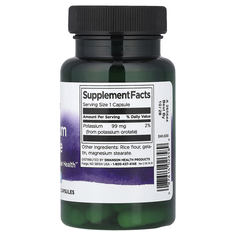 Swanson Vitamins, Оротат калия, 99 мг, 60 капсул