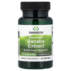 Swanson Vitamins, GlucoHelp®, экстракт банабы, стандартизованный, 1,33 мг, 60 капсул