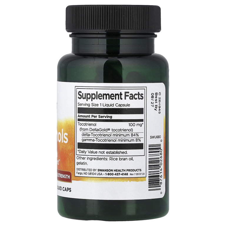 Swanson Vitamins, токотриенолы, 100 мг, 60 капсул с жидкостью