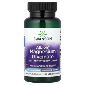 Swanson Vitamins, Albion®, глицинат магния с активированными витаминами группы B, 60 веганских таблеток