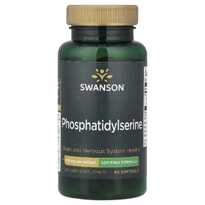 Swanson Vitamins, фосфатидилсерин, добавка без сои, 100 мг, 90 капсул
