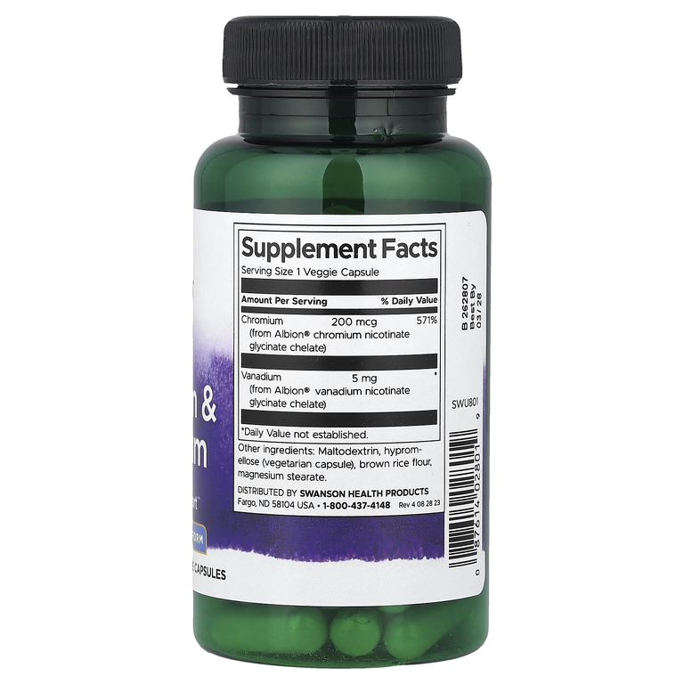 Swanson Vitamins, ванадий и хром Albion®, 60 растительных капсул