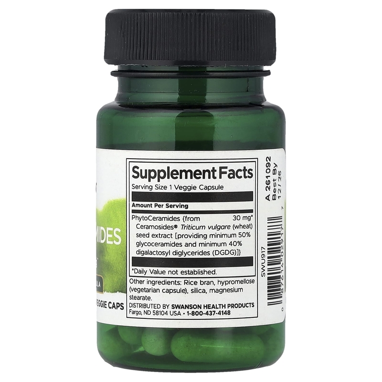 Swanson Vitamins, PhytoCeramides, улучшенная формула, 30 растительных капсул (30 мг на капсулу)