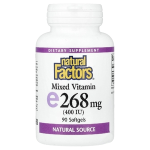 Natural Factors, Смешанный витамин E, 268 мг (400 МЕ), 90 мягких таблеток