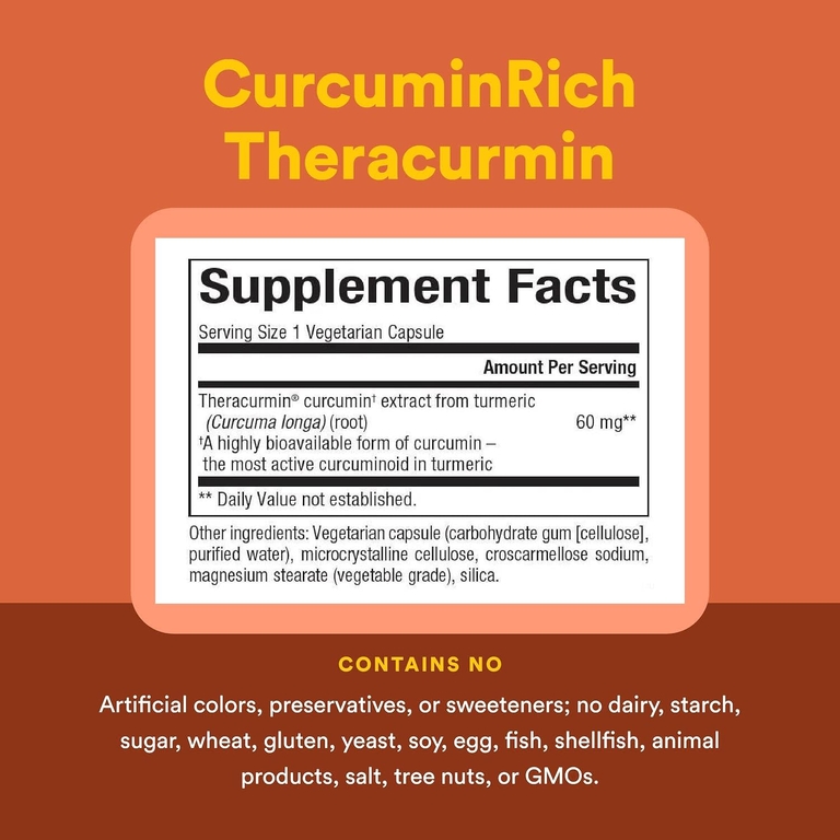 Natural Factors, Theracurmin®, 60 мг, 30 вегетарианских капсул
