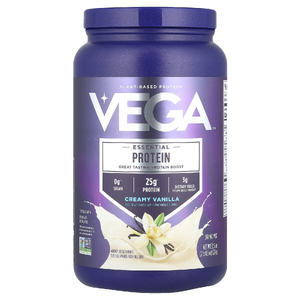 Vega, Незаменимый растительный протеин, кремовая ваниль, 920 г (2 фунта 0,5 унции)