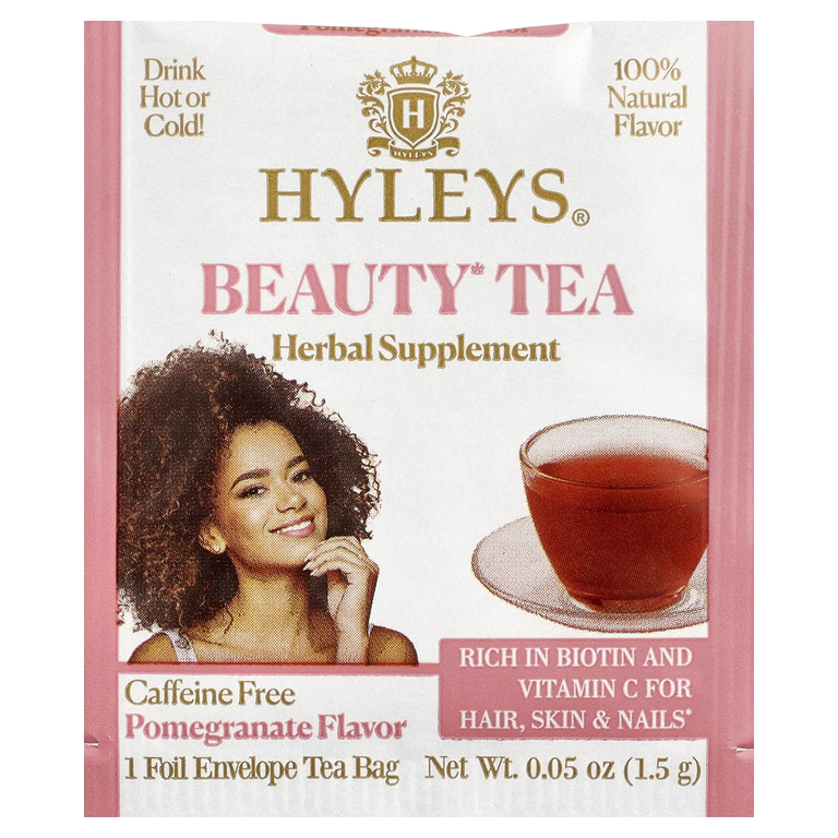 Hyleys Tea, Beauty Tea, гранат, без кофеина, 25 чайных пакетиков в фольгированных конвертах, 37,5 г (1,32 унции)