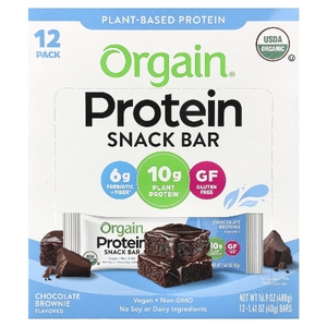 Orgain, Protein Snack Bar, шоколадный брауни, 12 батончиков по 40 г (1,41 унции)