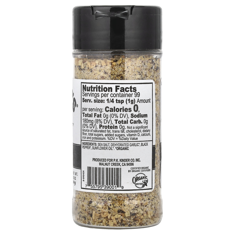 KINDER'S, Приправы, смесь соли, перца и чеснока, 99 г (3,5 унции) (Товар снят с продажи) 