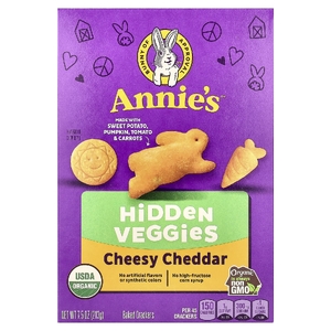 Annie's Homegrown, запеченные крекеры с чеддером, спрятанные овощи, 213 г (7,5 унции)
