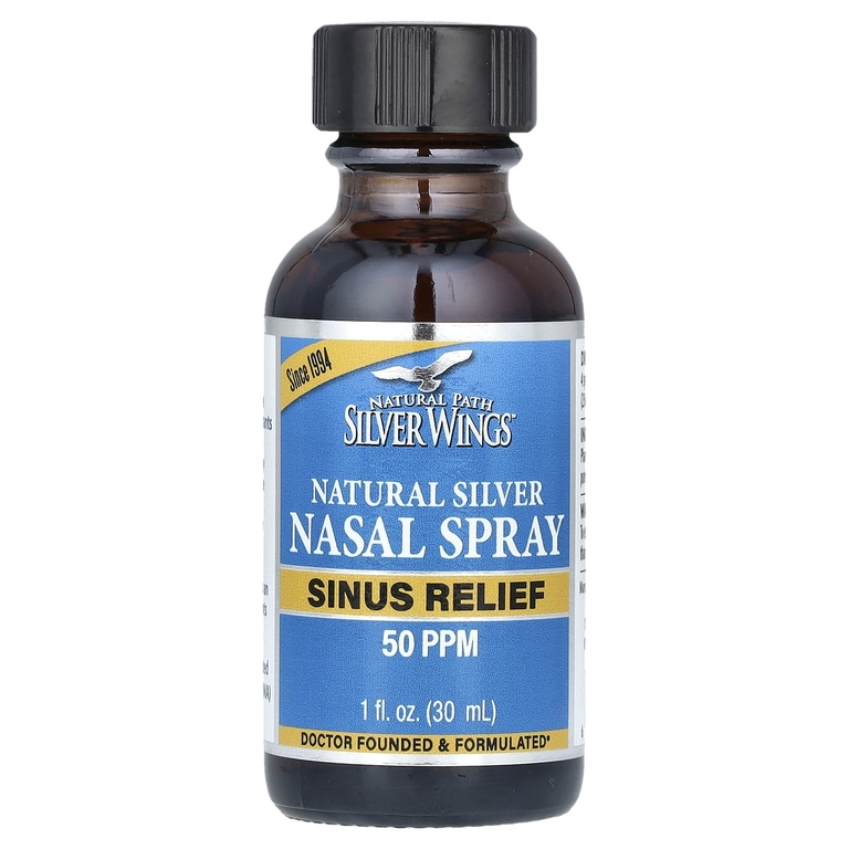 Natural Path Silver Wings, Натуральный серебряный спрей для носа, средство для облегчения пазух носа, 50 част. / Млн, 30 мл (1 жидк. унц.)