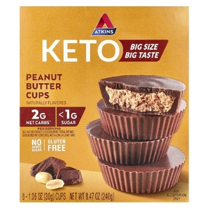 Atkins, Keto, чашки с арахисовой пастой, 8 чашек, 30 г (1,06 унции)