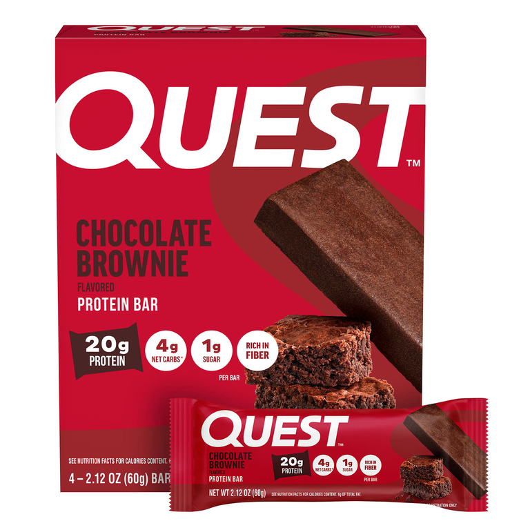 Quest Nutrition, Протеиновый батончик, шоколадный брауни, 4 батончика, 60 г (2,12 унции)