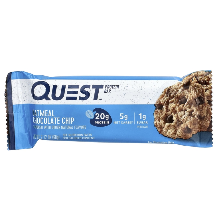 Quest Nutrition, Протеиновый батончик, овсянка и шоколадная крошка, 4 батончика по 60 г (2,12 унции)