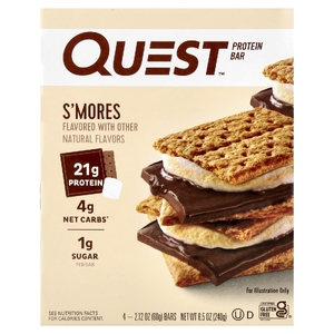Quest Nutrition, Протеиновый батончик, S'Mores, 4 батончика, 60 г (2,12 унции) каждый