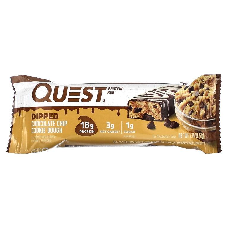 Quest Nutrition, протеиновый батончик, печенье с шоколадной крошкой в глазури, 4 шт. по 50 г (1,76 унции) (Товар снят с продажи) 