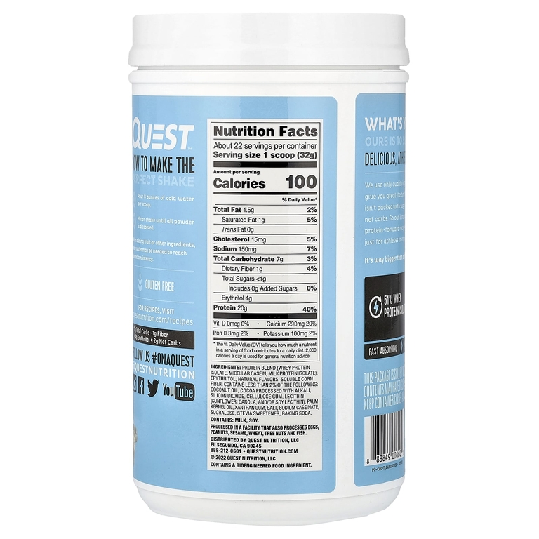 Quest Nutrition, Протеиновый порошок, печенье и сливки, 726 г (1,6 фунта) (Товар снят с продажи) 
