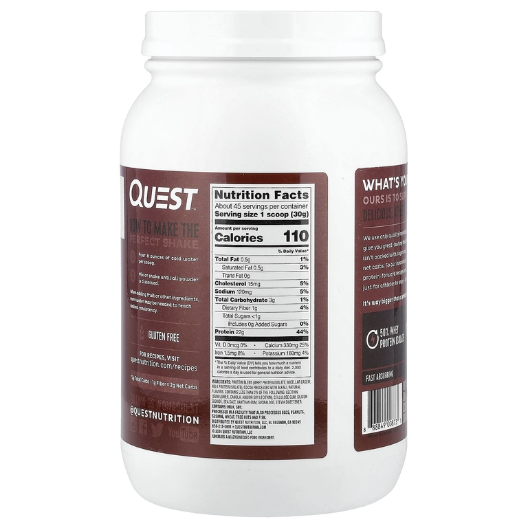 Quest Nutrition, Протеиновый порошок, шоколадный молочный коктейль, 1,36 кг (3 фунта) (Товар снят с продажи) 