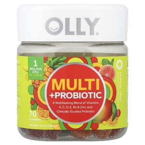 OLLY, Мультивитамины и пробиотики, Tropical Twist, 70 жевательных таблеток