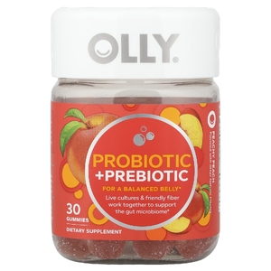 OLLY, Пробиотик и пребиотик, персиковый, 30 жевательных таблеток
