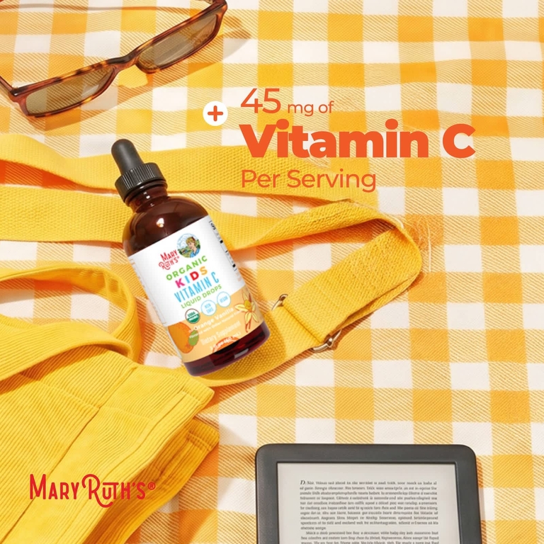 MaryRuth's, Organic, жидкие капли с витамином C для детей, для детей от 4 до 13 лет, с апельсином и ванилью, 60 мл (2 жидк. унц.)