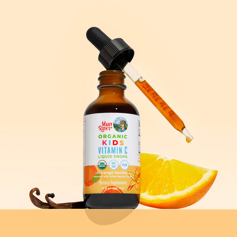 MaryRuth's, Organic, жидкие капли с витамином C для детей, для детей от 4 до 13 лет, с апельсином и ванилью, 60 мл (2 жидк. унц.)