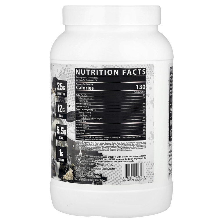 Nutrex Research, IsoFit® Protein, десертный изолят премиального качества, печенье и сливки, 1050 г (2,3 фунта)