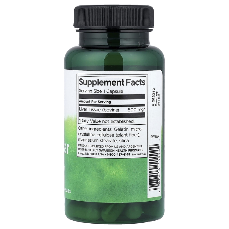Swanson Vitamins, Печени, железистая, 500 мг, 60 капсул