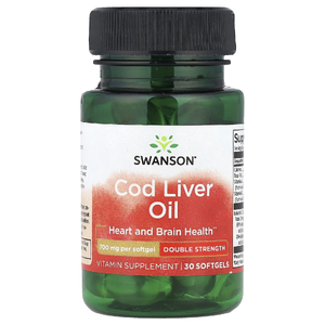 Swanson Vitamins, жир печени трески, 30 капсул
