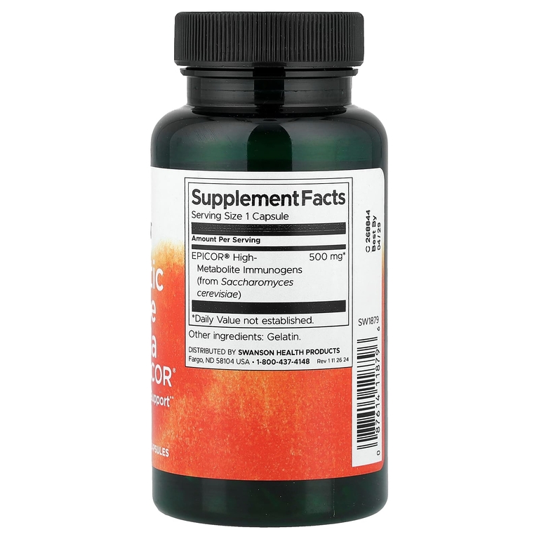 Swanson Vitamins, постбиотическая иммунная формула с Epicor®, 500 мг, 60 капсул
