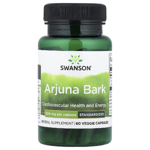Swanson Vitamins, Кора арджуны, стандартизированный, 500 мг, 60 растительных капсул