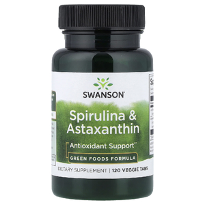 Swanson Vitamins, спирулина и астаксантин, 120 растительных таблеток