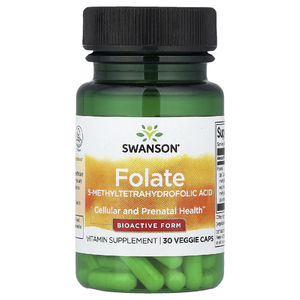 Swanson Vitamins, фолат, 30 растительных капсул (680 мкг DFE в 1 капсуле)