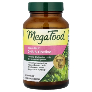 MegaFood, Baby & Me 2™, ДГК и холин, 60 капсул с жидкостью