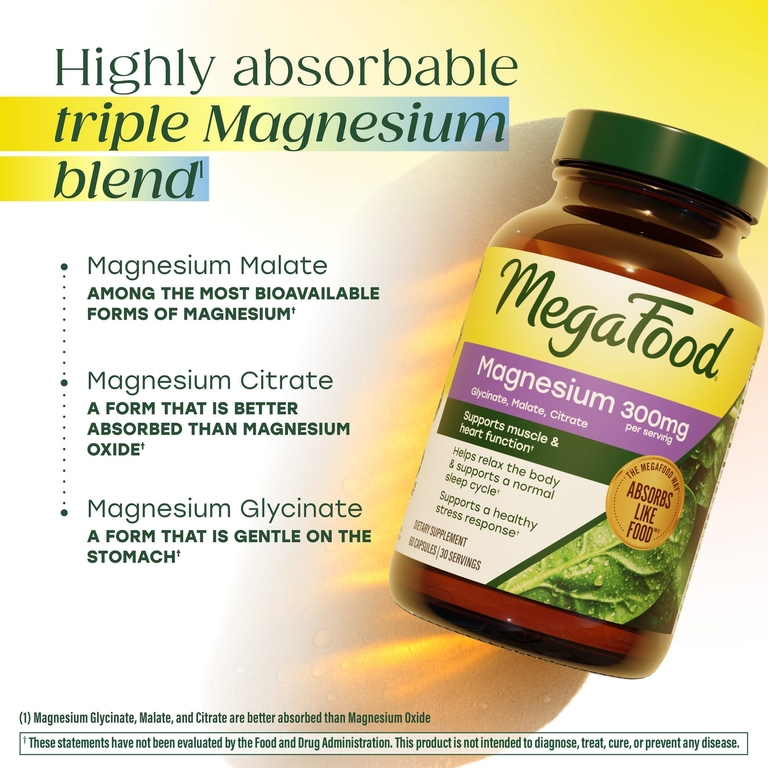 MegaFood, магний, 60 капсул