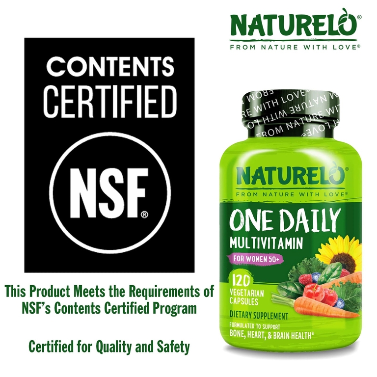 NATURELO, One Daily, мультивитамины для женщин старше 50 лет, для приёма один раз в день, 120 вегетарианских капсул