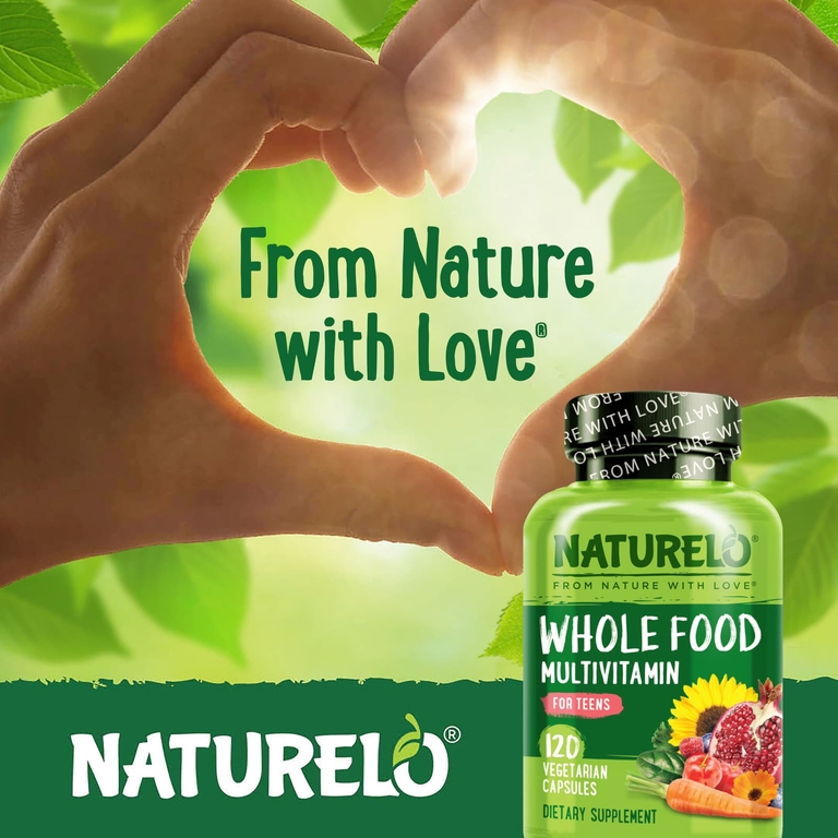 NATURELO, мультивитамины из цельных продуктов для подростков, 120 вегетарианских капсул